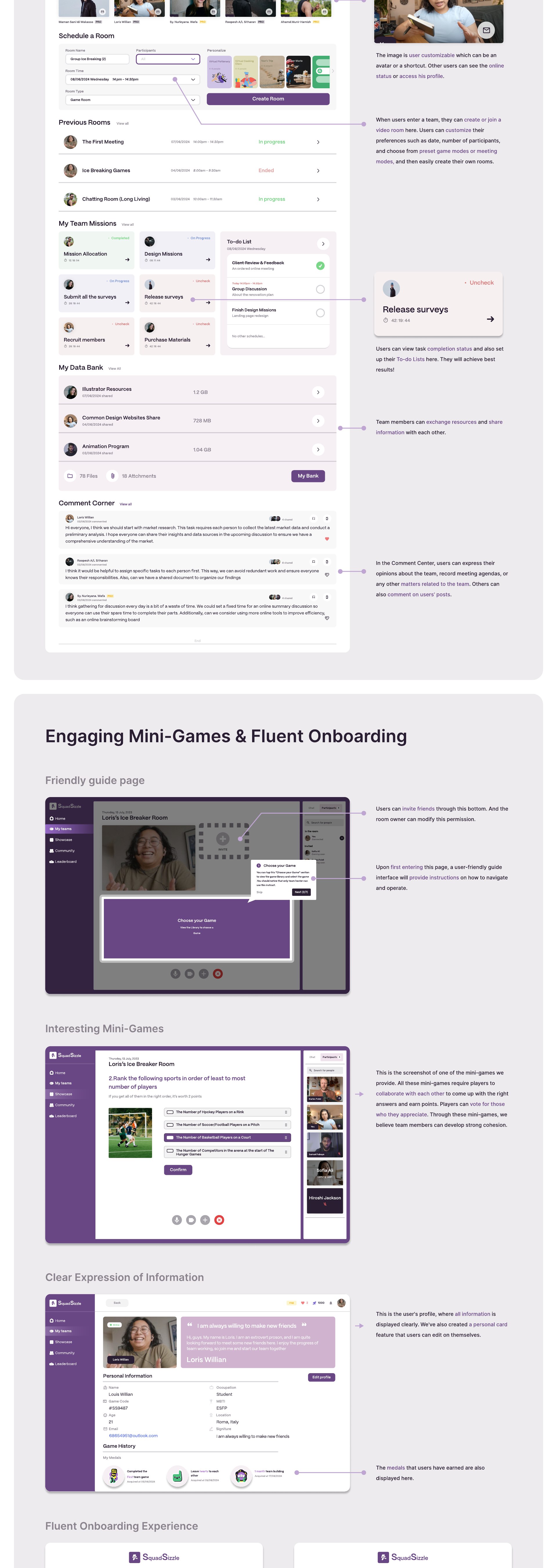 SquadSizzle original project presentation, part 4 of 6
